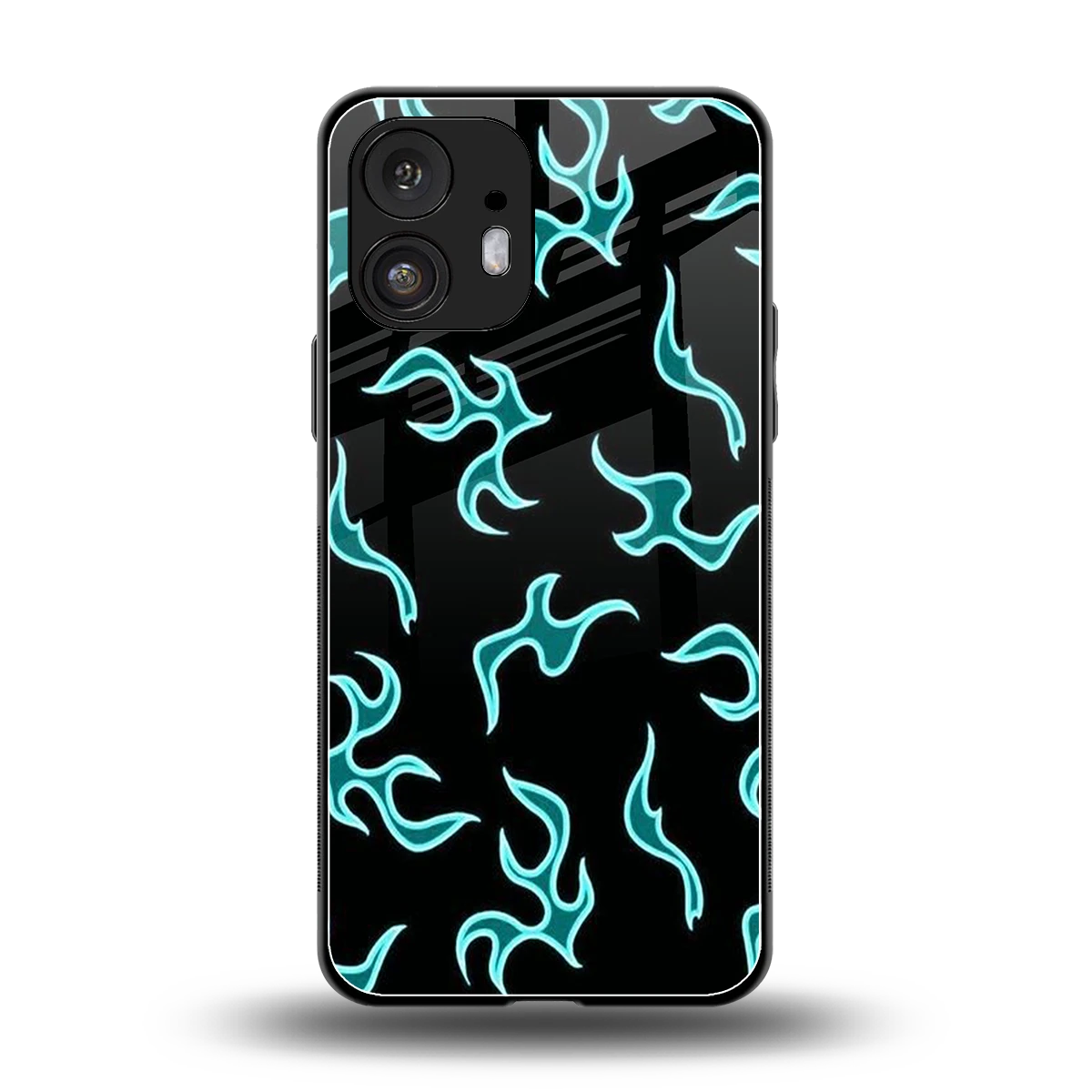 Lil Flames Black Blue back phone cover | glass case for nothing phone 2