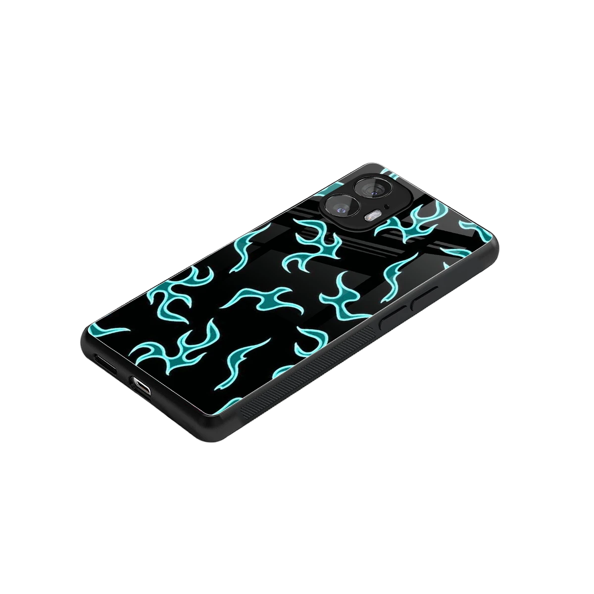 Lil Flames Black Blue stylish phone case for nothing phone 2 | glossy glass and slim fit