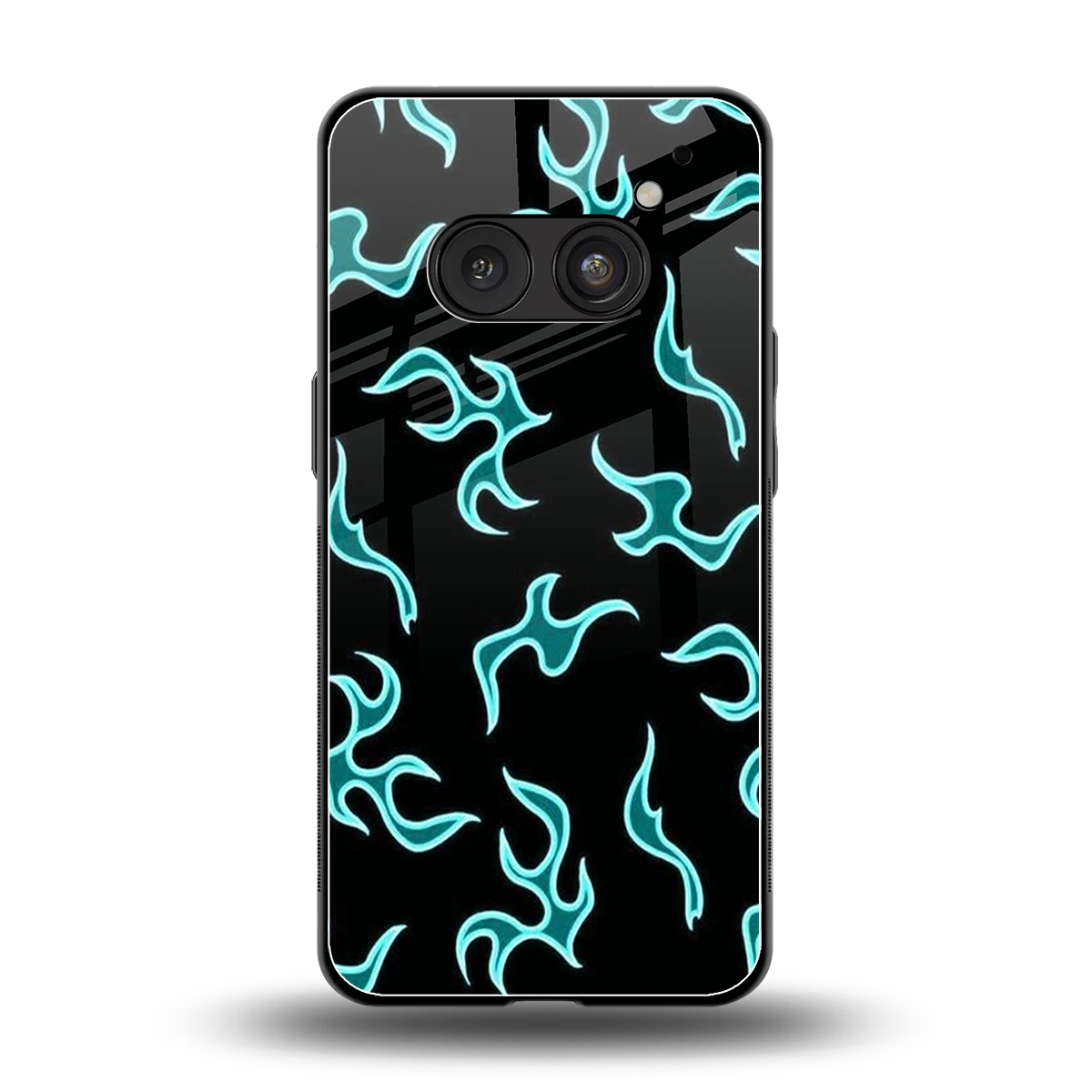 Lil Flames Black Blue back phone cover | glass case for nothing phone 2a