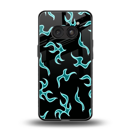 Lil Flames Black Blue back phone cover | glass case for nothing phone 2a