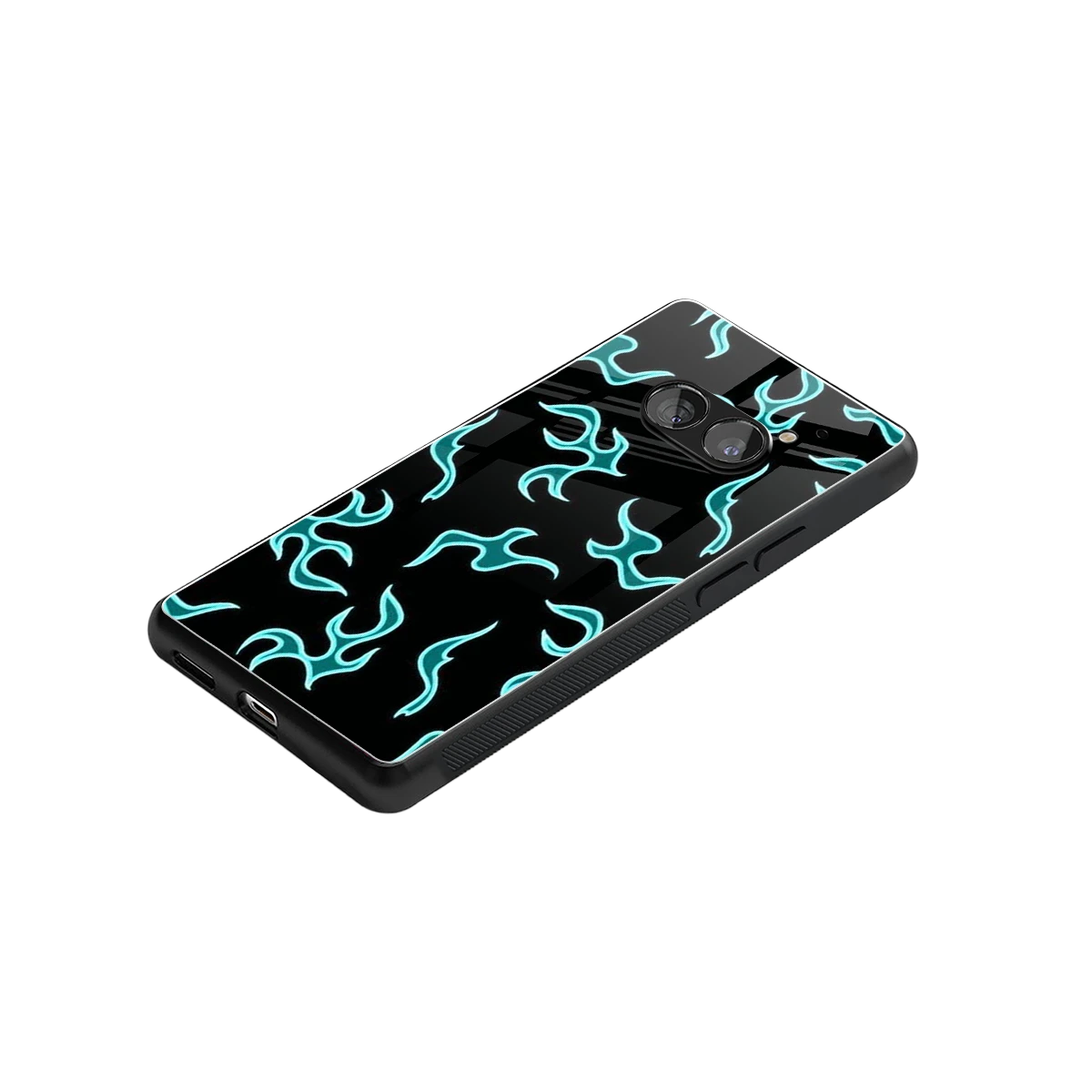 Lil Flames Black Blue stylish phone case for nothing phone 2a plus | glossy glass and slim fit