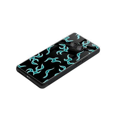 Lil Flames Black Blue stylish phone case for nothing phone 2a plus | glossy glass and slim fit