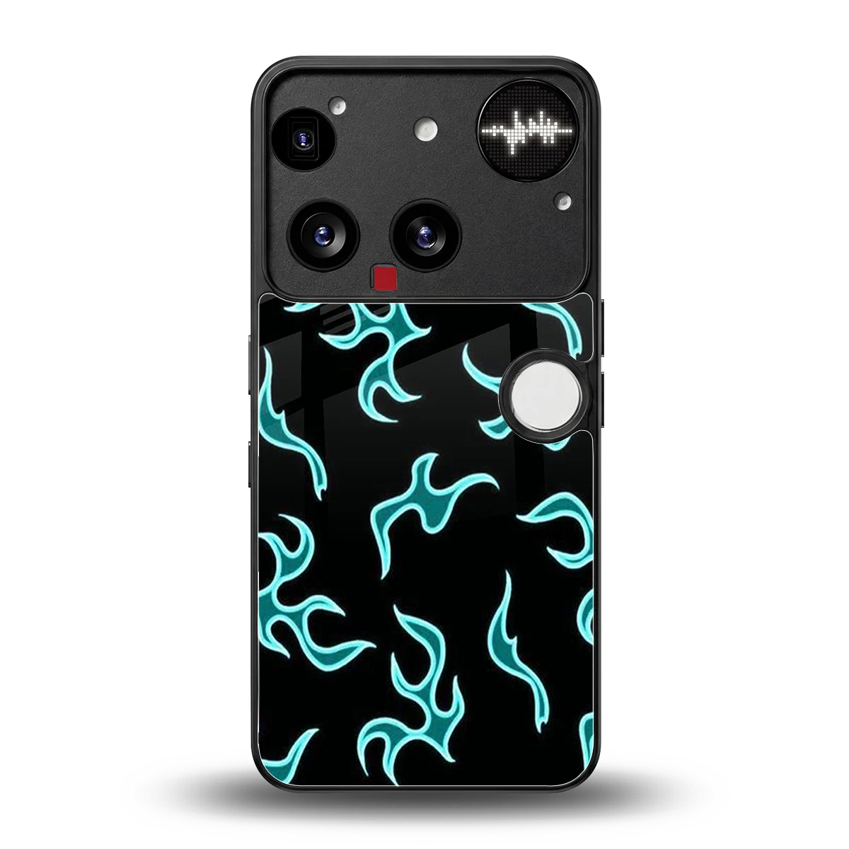 Lil Flames Black Blue back phone cover | glass case for nothing phone 3