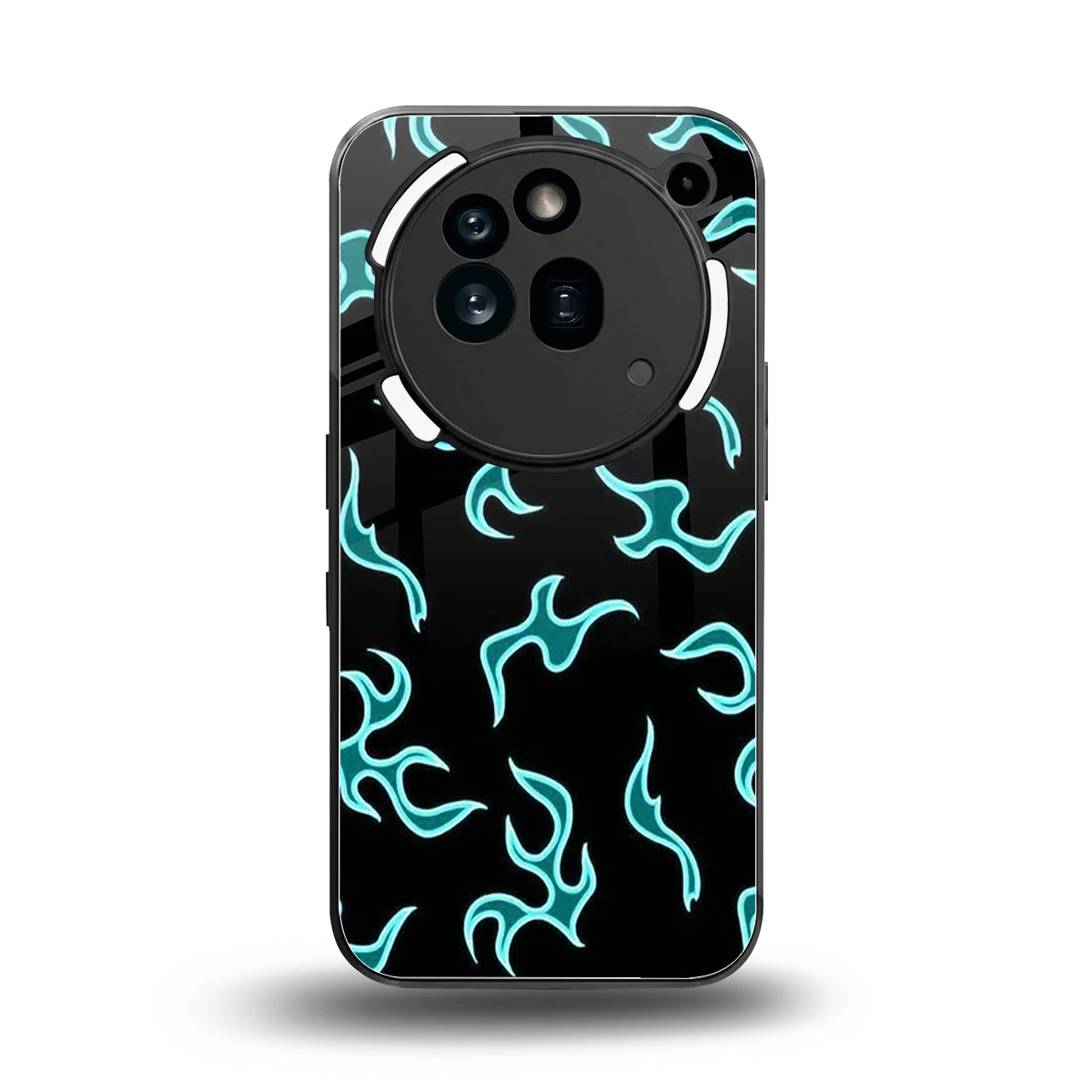 Lil Flames Black Blue back phone cover | glass case for nothing phone 3a pro