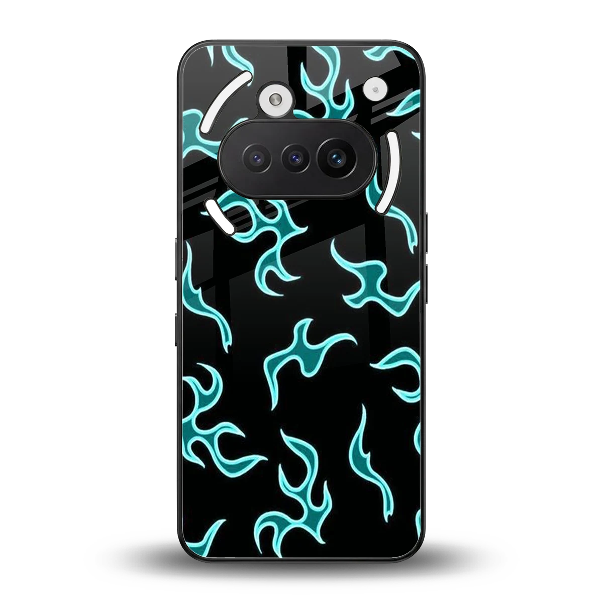 Lil Flames Black Blue back phone cover | glass case for nothing phone 3a