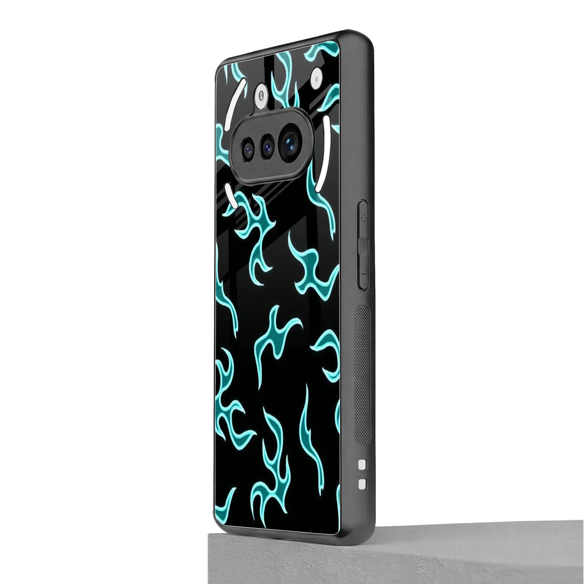 Lil Flames Black Blue nothing phone 3a mobile cover | shockproof glass phone case