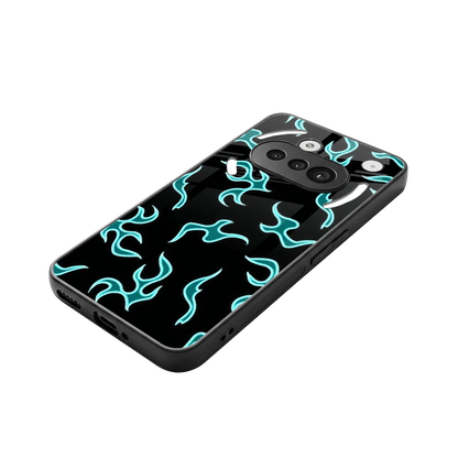 Lil Flames Black Blue stylish phone case for nothing phone 3a | glossy glass and slim fit