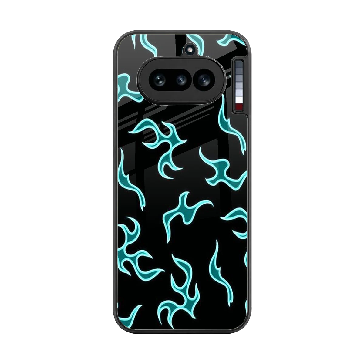 Lil Flames Black Blue back phone cover | glass case for nothing phone 4a