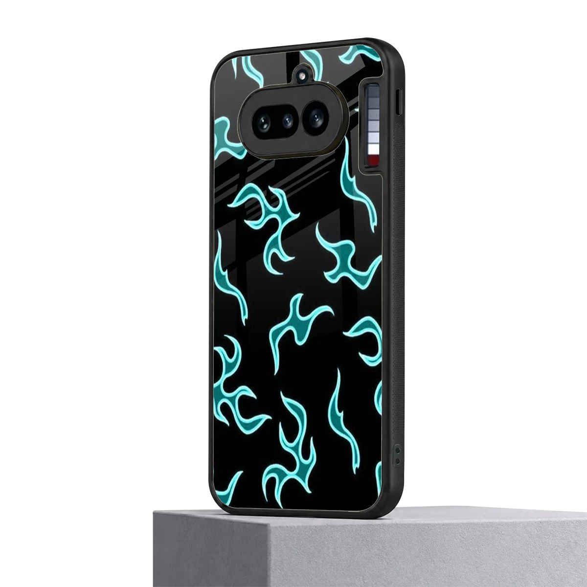 Lil Flames Black Blue nothing phone 4a mobile cover | shockproof glass phone case