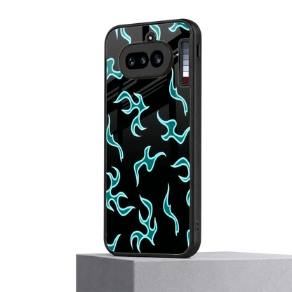 Lil Flames Black Blue nothing phone 4a mobile cover | shockproof glass phone case