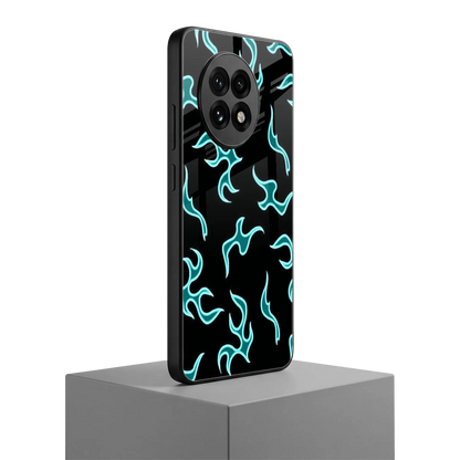 Lil Flames Black Blue oneplus 13r mobile cover | shockproof glass phone case
