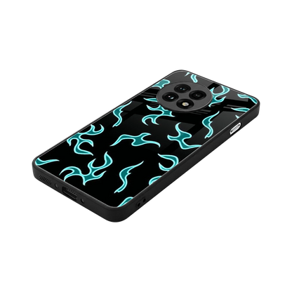 Lil Flames Black Blue stylish phone case for oneplus 13r | glossy glass and slim fit
