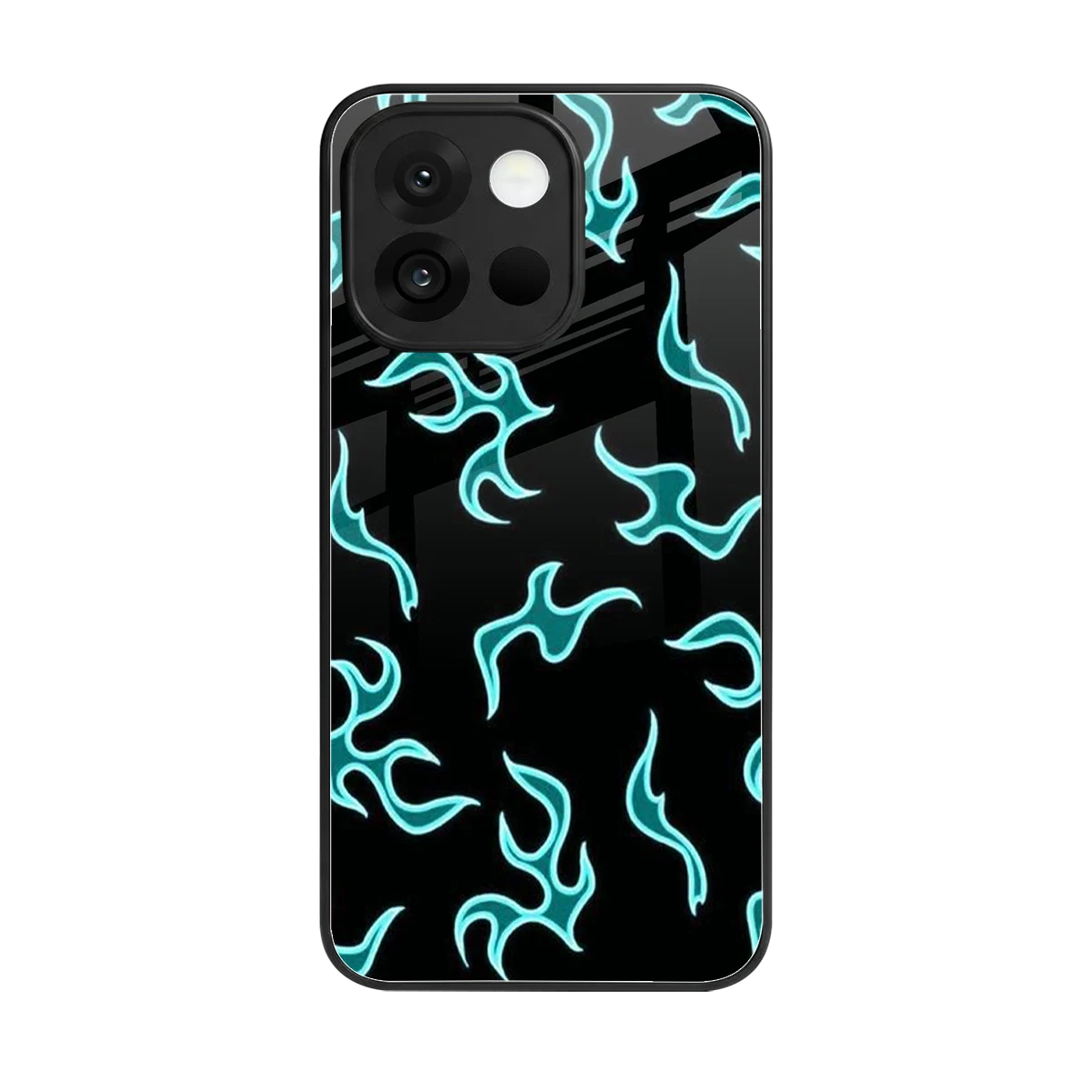 Lil Flames Black Blue back phone cover | glass case for oneplus 13s