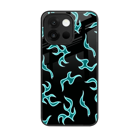 Lil Flames Black Blue back phone cover | glass case for oneplus 13s