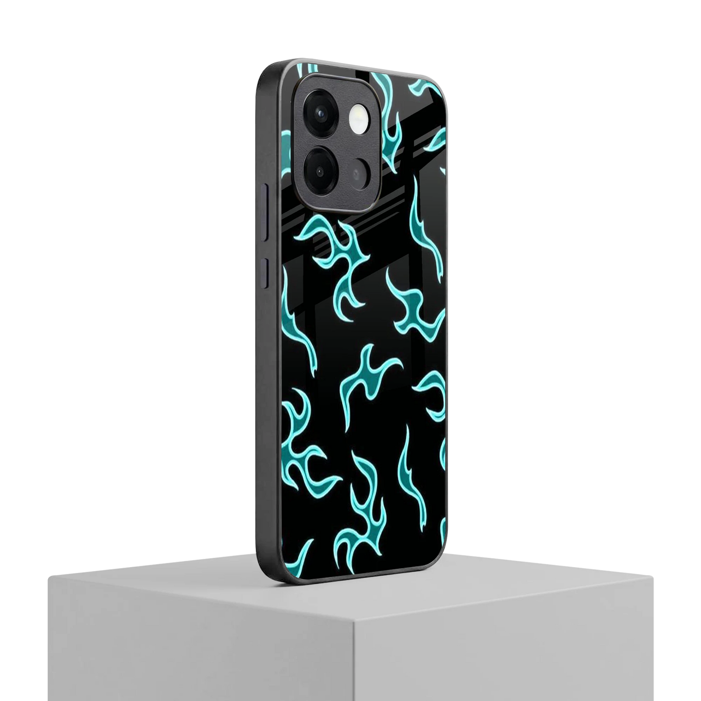 Lil Flames Black Blue oneplus 13s mobile cover | shockproof glass phone case