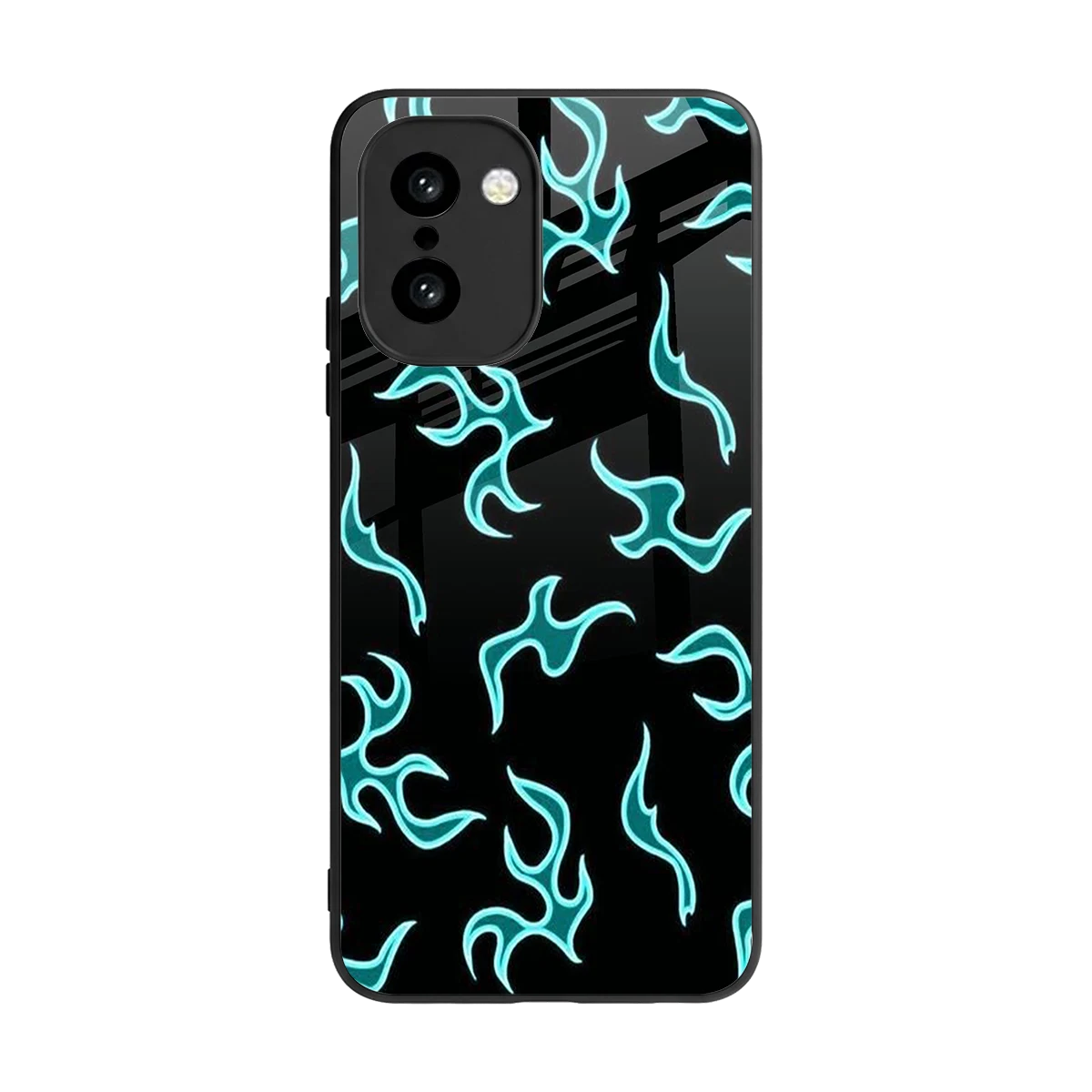 Lil Flames Black Blue back phone cover | glass case for oneplus 15r