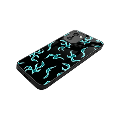Lil Flames Black Blue stylish phone case for oneplus 15r | glossy glass and slim fit