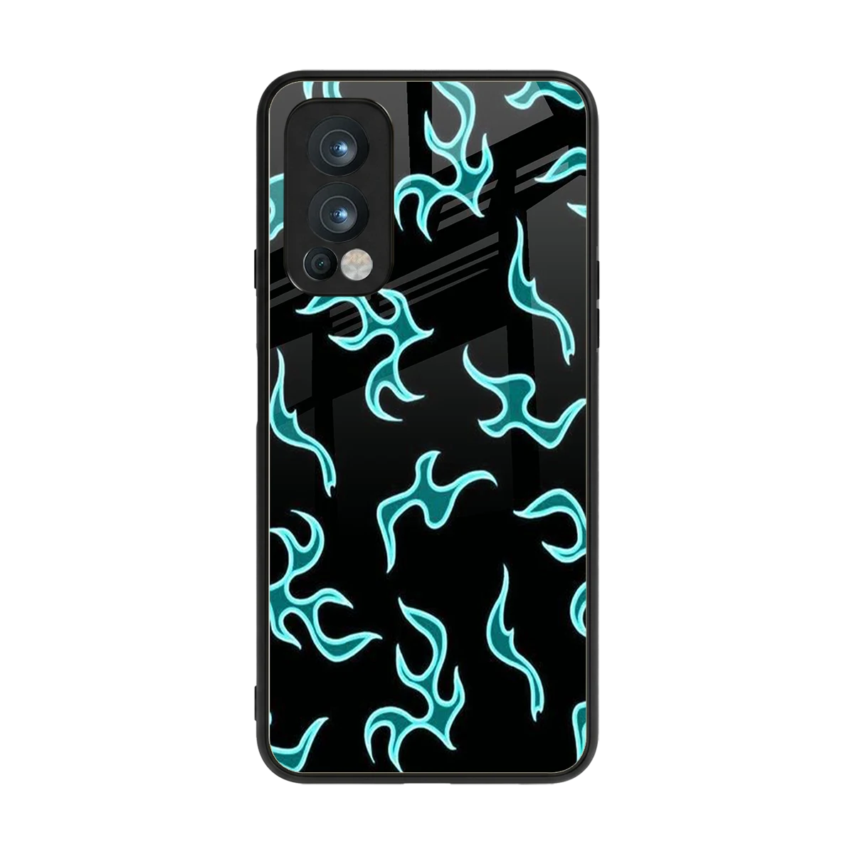 Lil Flames Black Blue back phone cover | glass case for oneplus nord 2