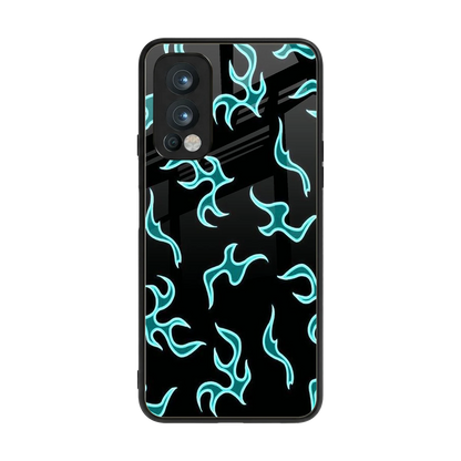 Lil Flames Black Blue back phone cover | glass case for oneplus nord 2