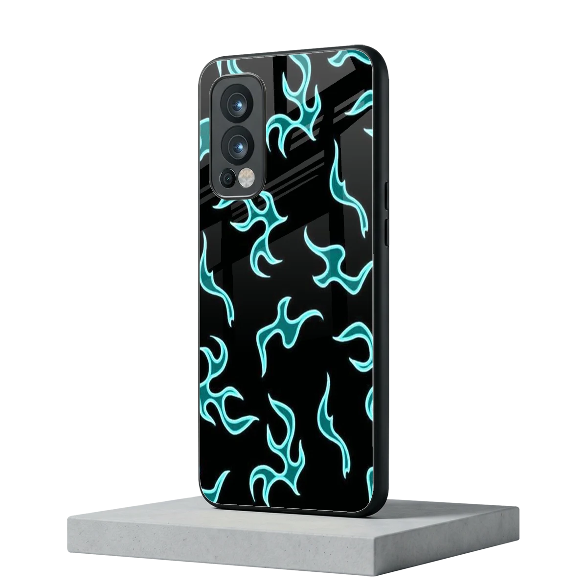 Lil Flames Black Blue oneplus nord 2 mobile cover | shockproof glass phone case