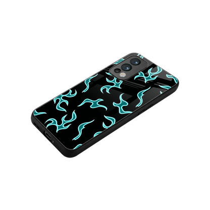 Lil Flames Black Blue stylish phone case for oneplus nord 2 | glossy glass and slim fit