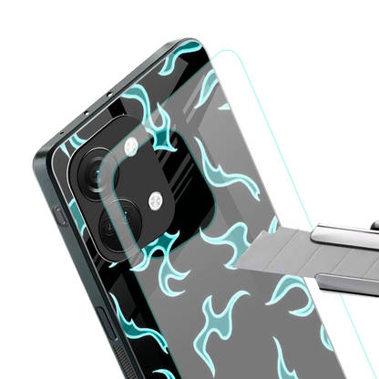 Lil Flames Black Blue stylish phone case for oneplus nord 3 | glossy glass and slim fit