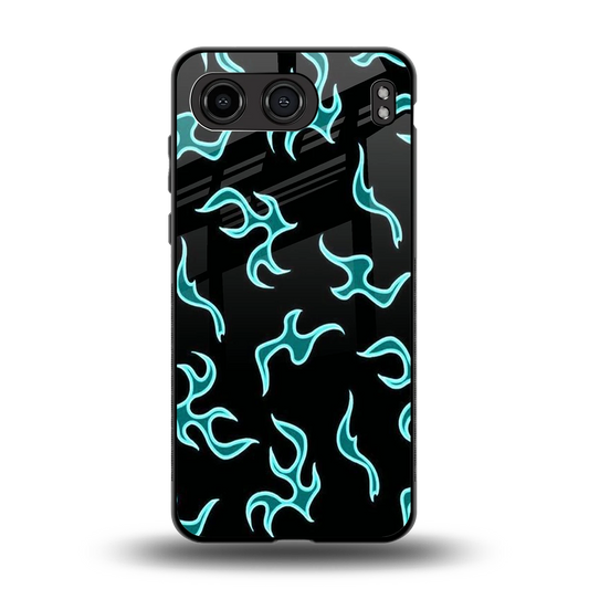 Lil Flames Black Blue back phone cover | glass case for oneplus nord 4