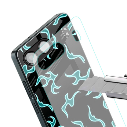 Lil Flames Black Blue stylish phone case for oneplus nord 4 | glossy glass and slim fit