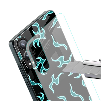 Lil Flames Black Blue stylish phone case for oneplus nord ce 4 lite | glossy glass and slim fit