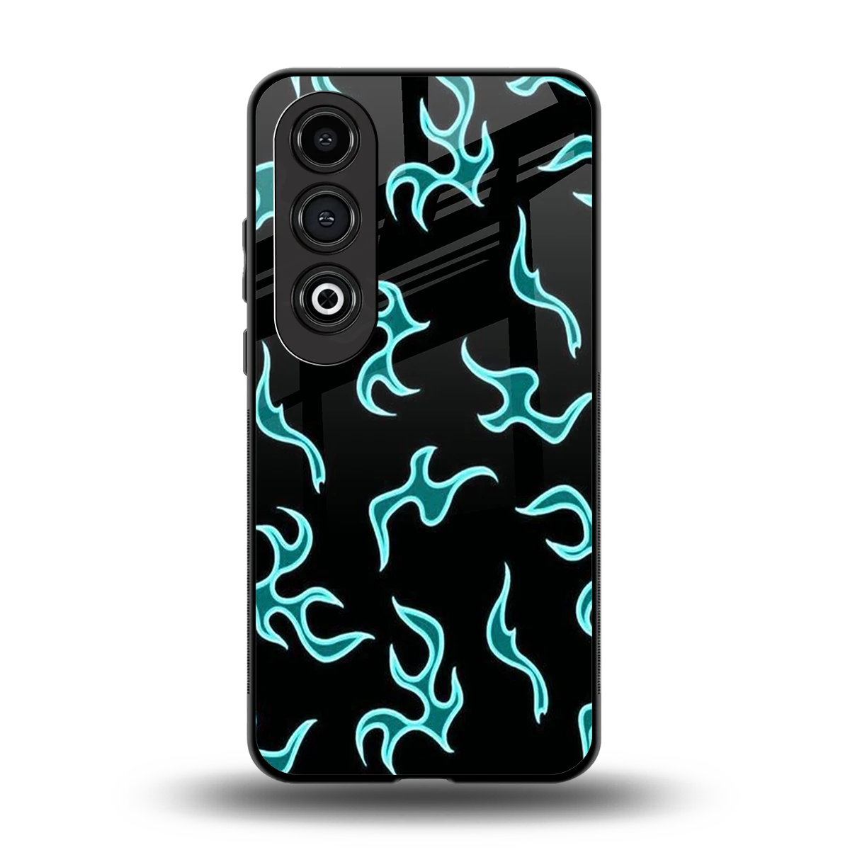 Lil Flames Black Blue back phone cover | glass case for oneplus nord ce 4