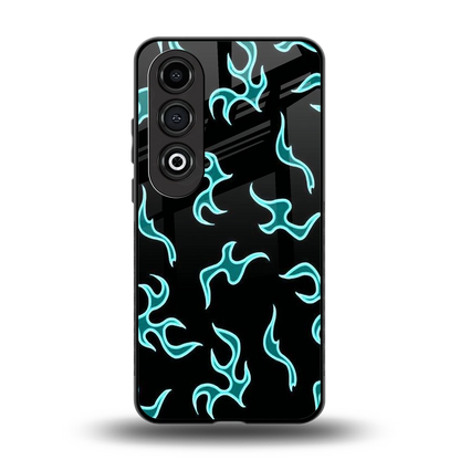 Lil Flames Black Blue back phone cover | glass case for oneplus nord ce 4