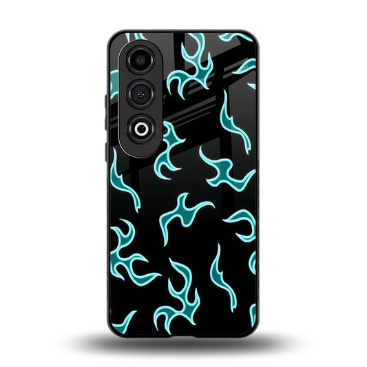 Lil Flames Black Blue back phone cover | glass case for oneplus nord ce 4