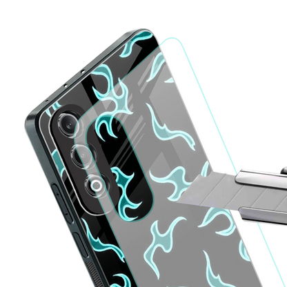 Lil Flames Black Blue stylish phone case for oneplus nord ce 4 | glossy glass and slim fit