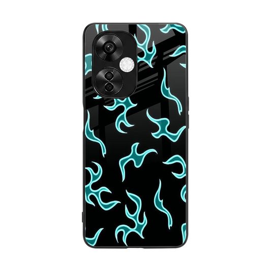 Lil Flames Black Blue back phone cover | glass case for oneplus nord ce 3 lite