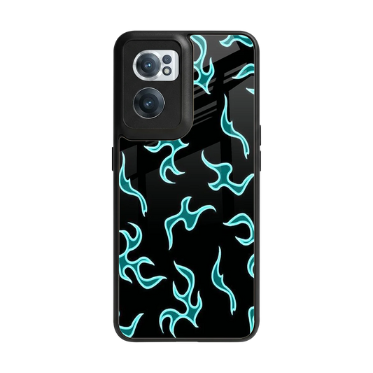 Lil Flames Black Blue back phone cover | glass case for oneplus nord ce 2