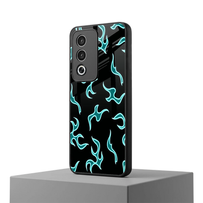 Lil Flames Black Blue oppo a3 pro mobile cover | shockproof glass phone case
