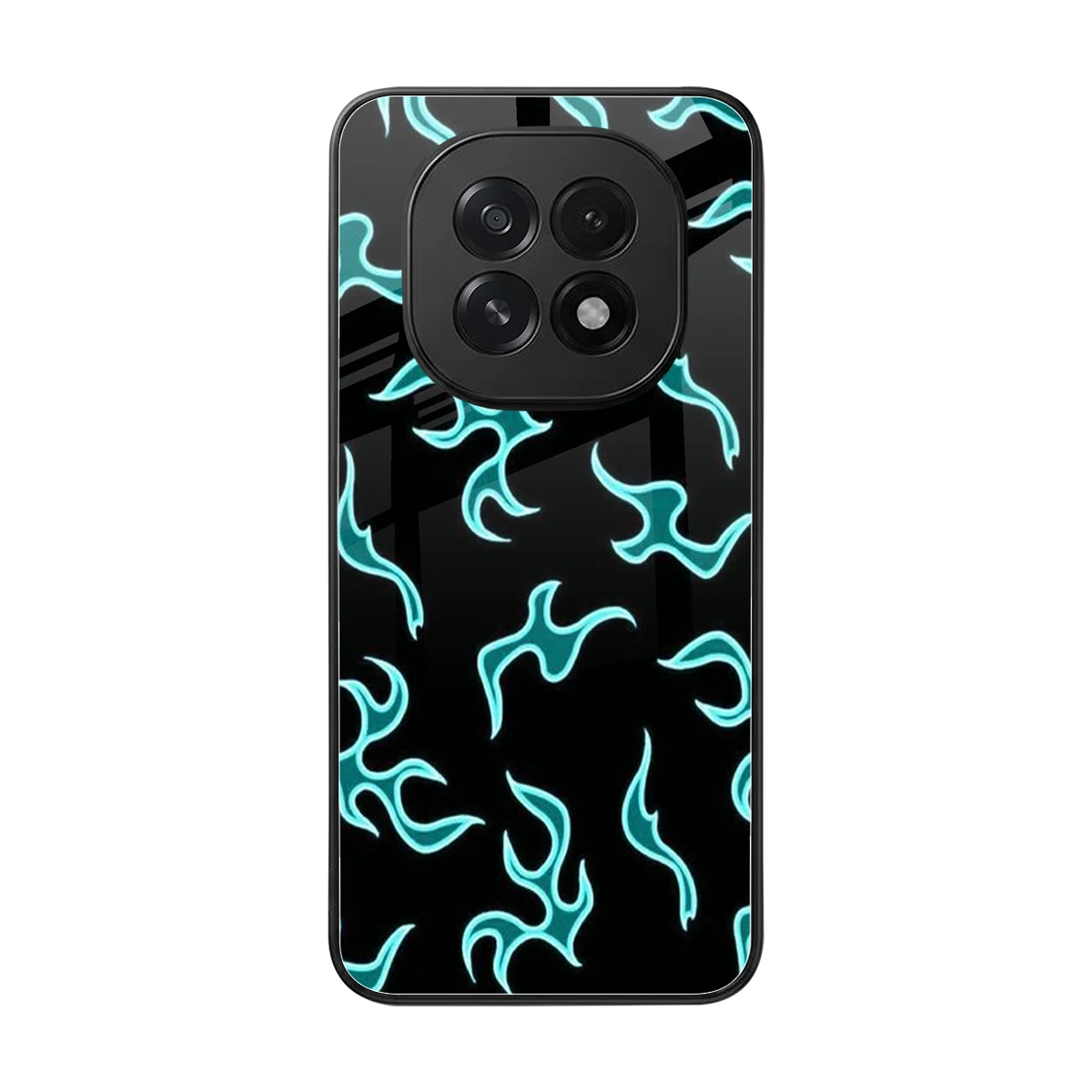 Lil Flames Black Blue back phone cover | glass case for oppo f29 5g