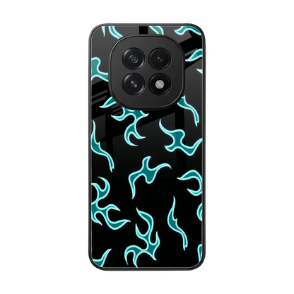 Lil Flames Black Blue back phone cover | glass case for oppo f29 5g