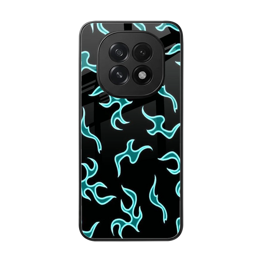 Lil Flames Black Blue back phone cover | glass case for oppo f29 5g