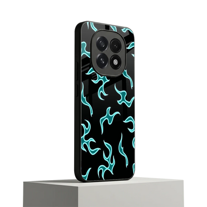 Lil Flames Black Blue oppo f29 5g mobile cover | shockproof glass phone case