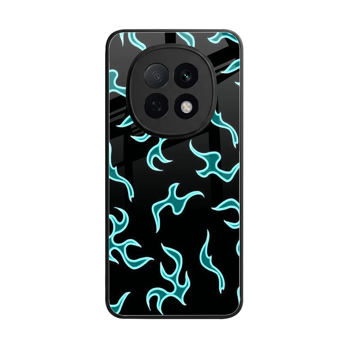Lil Flames Black Blue back phone cover | glass case for oppo f29 pro 5g