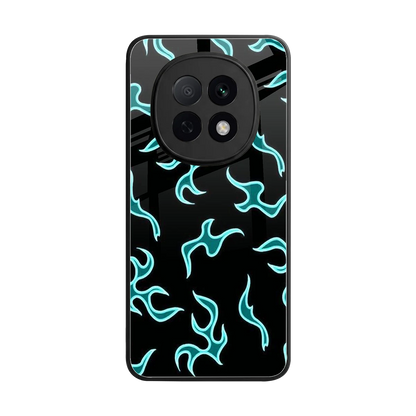 Lil Flames Black Blue back phone cover | glass case for oppo f29 pro 5g