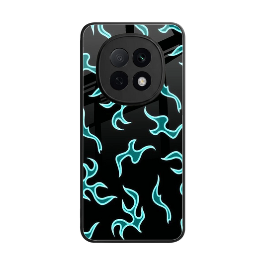 Lil Flames Black Blue back phone cover | glass case for oppo f29 pro 5g