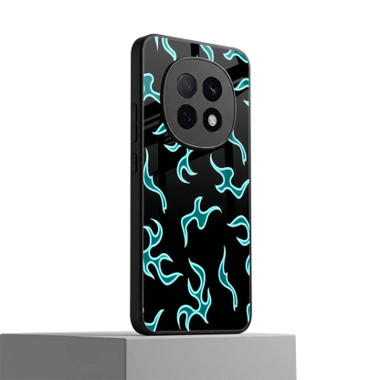 Lil Flames Black Blue oppo f29 pro 5g mobile cover | shockproof glass phone case