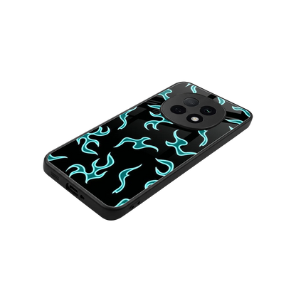 Lil Flames Black Blue stylish phone case for oppo f29 pro 5g | glossy glass and slim fit