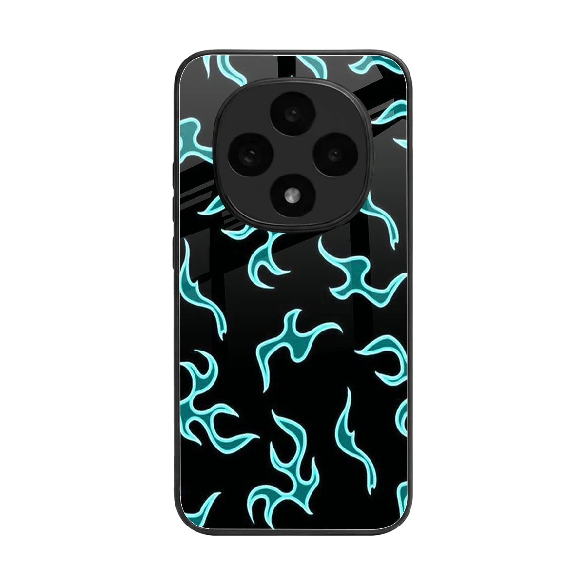 Lil Flames Black Blue back phone cover | glass case for oppo f31 pro 5g
