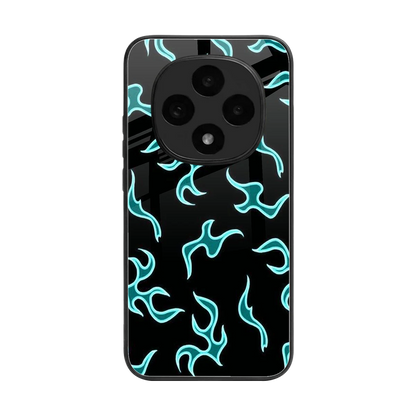 Lil Flames Black Blue back phone cover | glass case for oppo f31 pro 5g