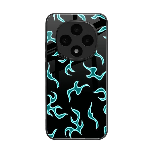 Lil Flames Black Blue back phone cover | glass case for oppo f31 pro 5g