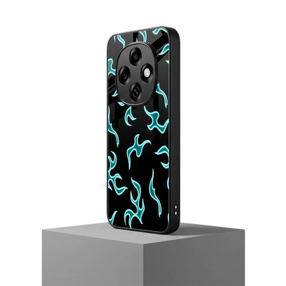 Lil Flames Black Blue oppo f31 pro 5g mobile cover | shockproof glass phone case