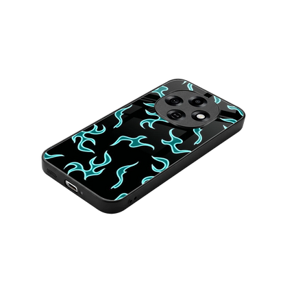 Lil Flames Black Blue stylish phone case for oppo f31 pro 5g | glossy glass and slim fit